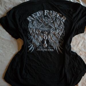 Black Red River Graphic T-Shirt